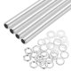 thumbnail image 1 of Uxcell 28Pcs 7.9" Kit de Nipples de Tubo de Lámpara con Tuercas Hexagonales y Arandelas, Plata, 1 of 6