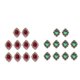 thumbnail image 1 of 20x Cuentas Traseras Planas Botón Adornos Para Hacer Tarjetas Verde Fucsia, 1 of 2