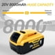 thumbnail image 3 of Batería qamqfsou 8000 mAh 20V Max, paquete de 6 para DeWalt, 3 of 7