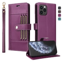 Foxdock Funda Tipo Cartera Para Iphone 11 – Cubierta De Cuero Pu Con Múltiples Ranuras, Bolsillo Para Efectivo Y Correa De Muñeca