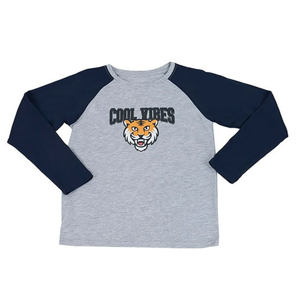 Polera Niño Kids Manga Larga Raglan Gris Corona