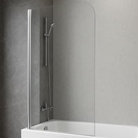 Joytek - Mampara Abatible Para Tina Curva 90X140 Transparente