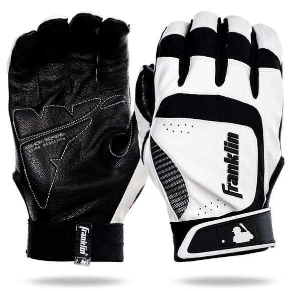 Guantes de bateo Franklin Sports Shok-Sorb X Adult XL, blancos