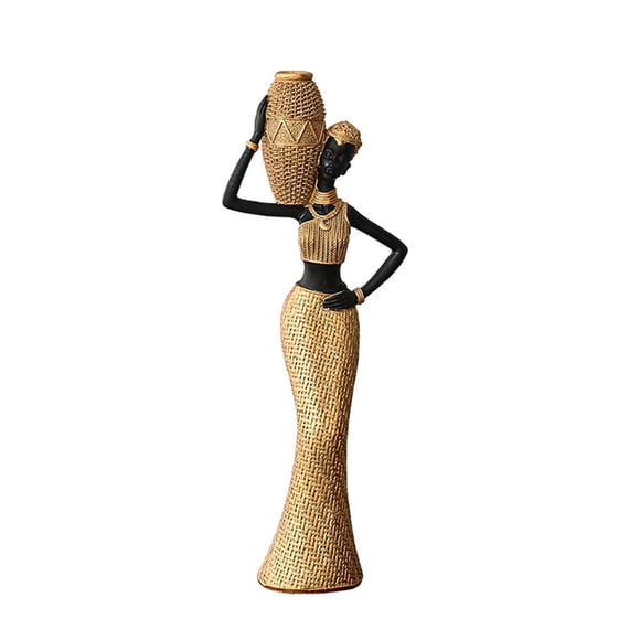 Figura De Mujer Africana, Obra De Arte, Hecha A Mano, Multifuncional, Adorno De Mesa, Estilo C