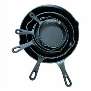 Genérico - Pack De 5 Sartenes De Hierro Fundido Negro