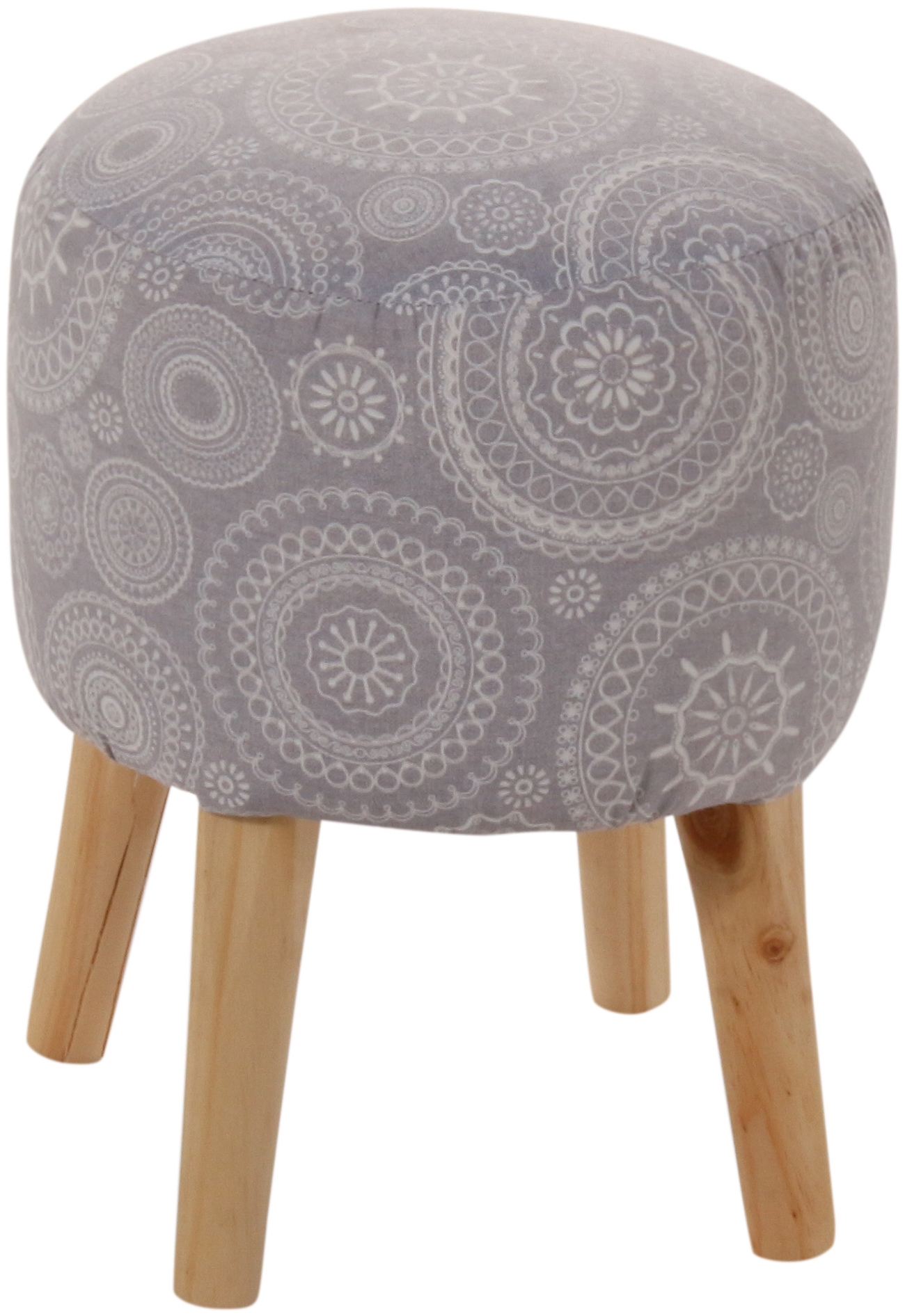 Máxima Design - Pouf Bird Mandala Gris Estampado 35X35X45 Cm