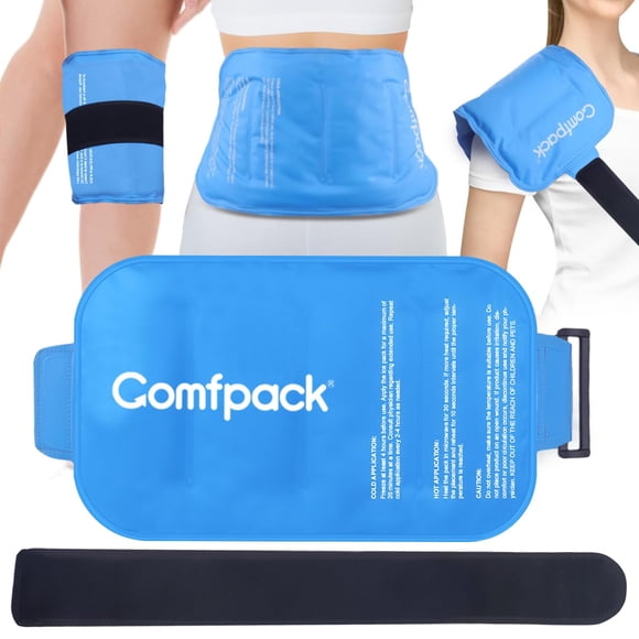 Bolsa de hielo grande Comfpack, 25 x 45 cm, gel, terapia de frío y calor