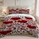 thumbnail image 1 of 3pcs Love Text Background Pattern Printed Set Soft Light Beige-Friendly Polyester Fabric, 1 of 1
