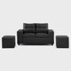 thumbnail image 2 of Sofá 2 cuerpos + 2 Pouf Lucca PU Negro, 2 of 7
