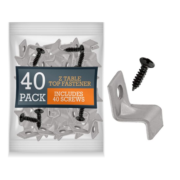 Paquete de 40 sujetadores de mesa Z con tornillos para carpintería