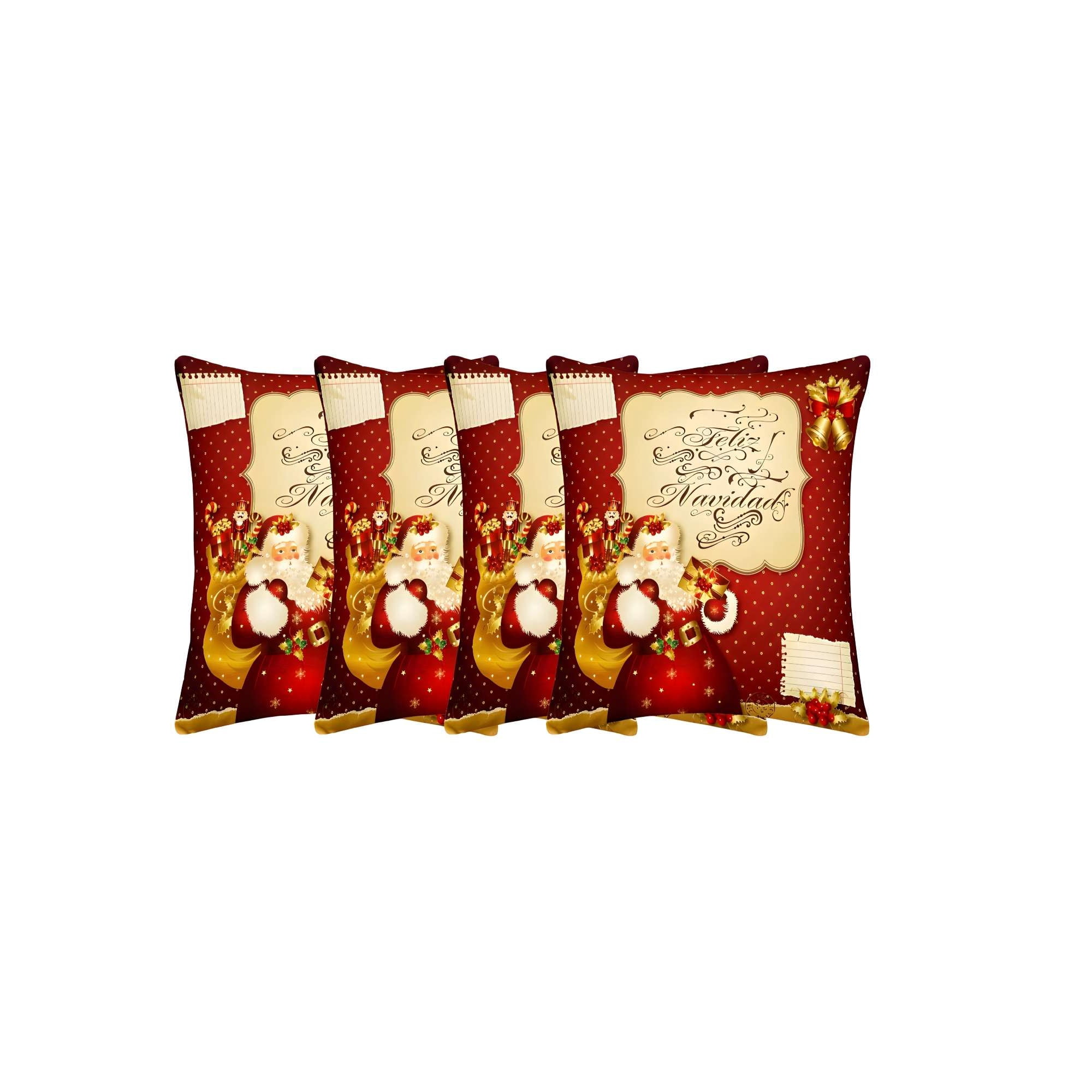 Genérico - Fundas Navidad Set De 4 Fundas Para Cojines De 45x45 Cm