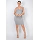 thumbnail image 1 of Saronite Vestido Mini Ajustado con Tirantes Ajustables y Doble Capa de Pedrería Lisa, Gris Plateado (para Mujer), 1 of 5