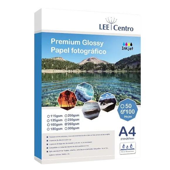Papel Fotográfico Glossy 260 gr A4 100 Hojas