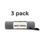 thumbnail image 2 of Toalla Shot Towel 41 cm Gris Pack de 3 Microfibra con Clip, 2 of 2