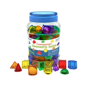 Magideal - 60 Piezas De Sólidos Geométricos, Bloques De Construcción De Colores Translúcidos, Clasificación De Juguetes Montessori, Bloques De Formas Geométricas