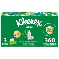 Loción Kleenex Facial Tissue Con Aceite De Coco, 3 Capas, 360 Pañuelos