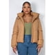 thumbnail image 1 of Chaqueta Saronite Acolchada Con Cierre Y Capucha De Piel Sintética Taupe Mujer, 1 of 5