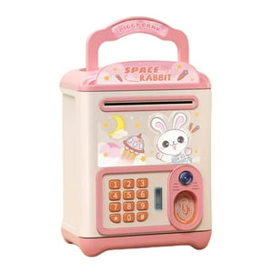 Fliperex - Alcancia Electronica Diseños Kawaii Caja Fuerte Portatil Rosa Tamano Unico