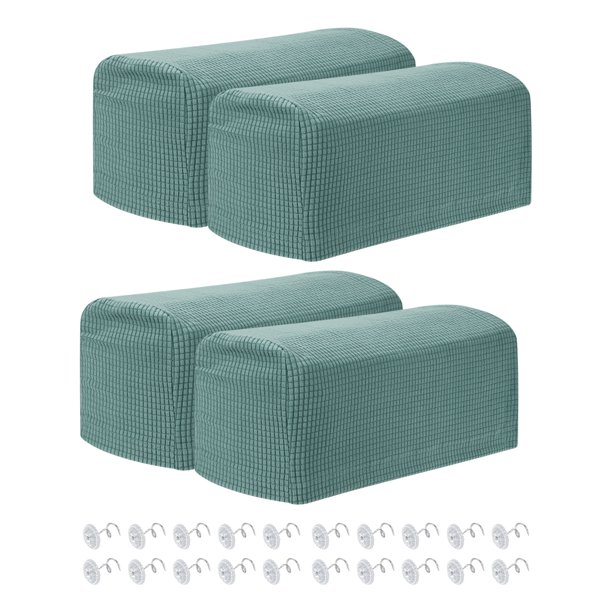 4 Paquetes de Fundas Elásticas para Reposabrazos, Fundas para Sofá con Alfileres de Torcedura, Verde Matcha