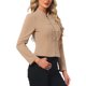 thumbnail image 4 of INSPIRE CHIC Chaqueta Blazer Vintage Steampunk para Mujer con Cuello Alto, Decoración de Botones y Cremallera M Caqui, 4 of 6