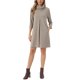 thumbnail image 1 of INSPIRE CHIC Vestido de Punto de Cuello Alto para Mujer, Manga 3/4, Vestidos Sueltos de Invierno para Atuendos Casuales y Elegantes XL Caqui, 1 of 6