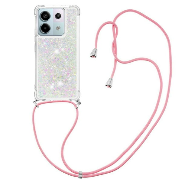 Funda FOXDOCK para Xiaomi Redmi Note 13 Pro 5G con Cuerda Ajustable, Brillo Líquido, Protección Antigolpes y Lente – Ideal para Regalo