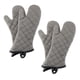 thumbnail image 1 of Mits horno 2 pares de acolchado Terry paño forro de algodón, guantes de horno de cocina resistente al calor profesional extra largo, 38cm, gris, 1 of 3