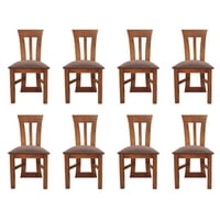 Koliat - Pack 8 Sillas Elegant Nogal Tapiz Café