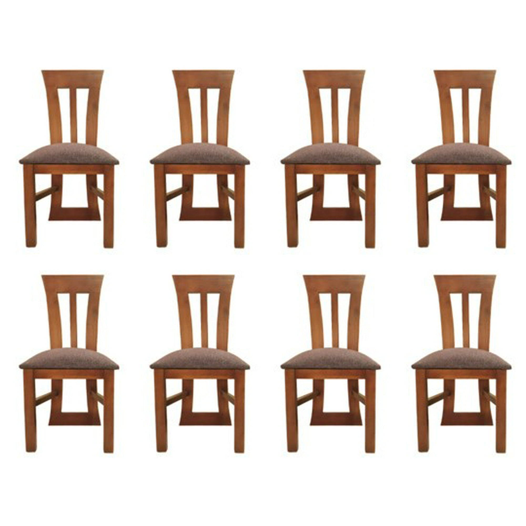 Koliat - Pack 8 Sillas Elegant Nogal Tapiz Café