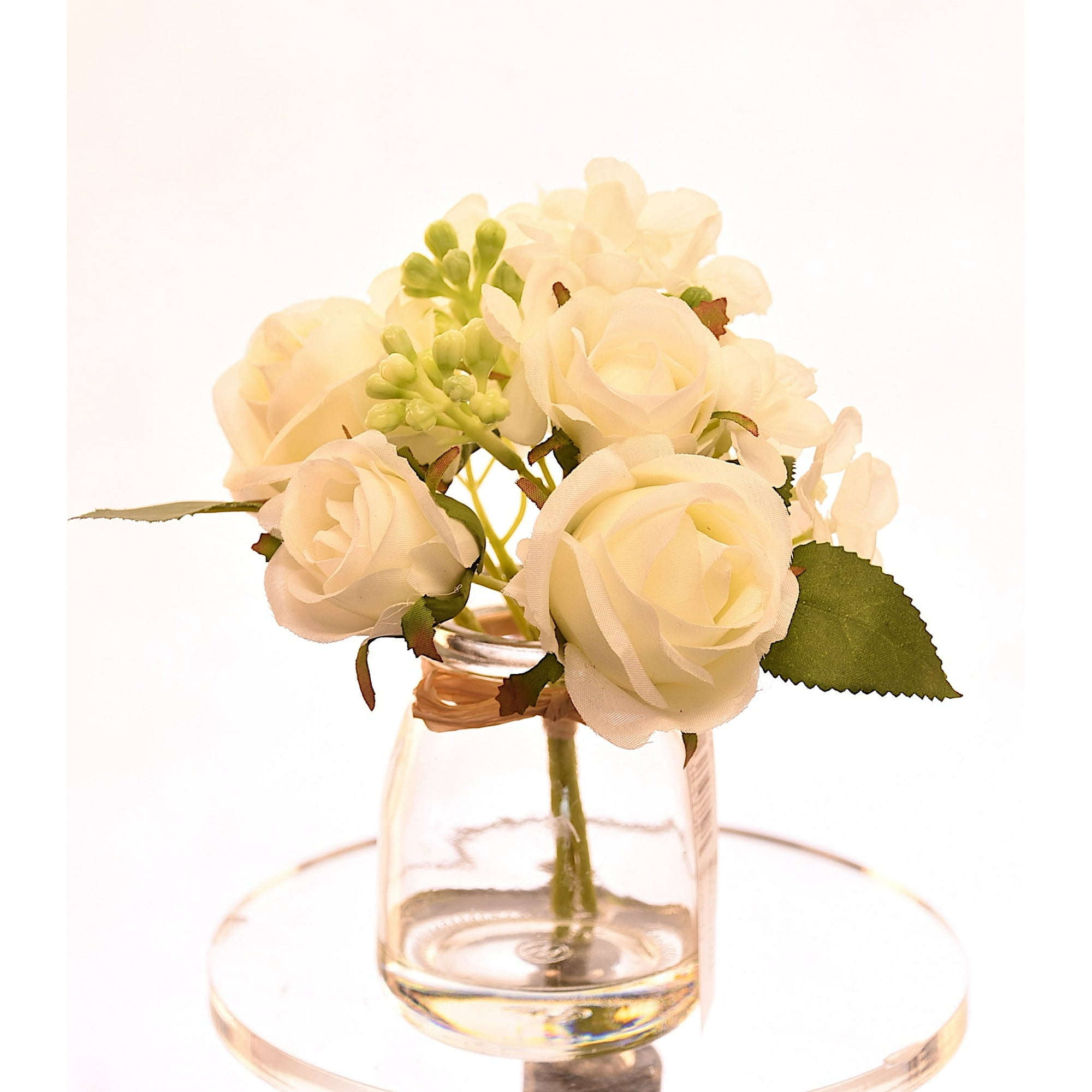 Vadell - Arreglo De Flores Blancas En Florero 15 Cm
