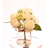 Vadell - Arreglo De Flores Blancas En Florero 15 Cm