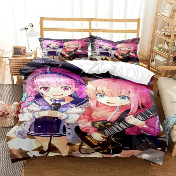 Bocchi the Rock Bedding Set,Duvet Cover Comforter Bed Set Quilt Cover Pillowcase,King Queen Twin Size Boys Girls AdultsBed Sheets