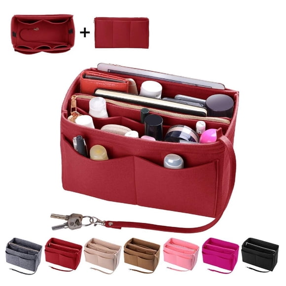 Organizador de bolso ZTUJO de fieltro, rojo, 7 tallas