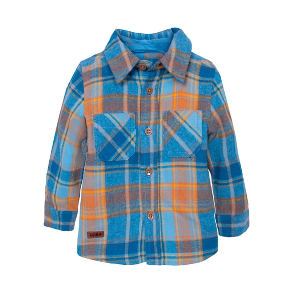 Camisa Bebé Niño Manga Larga Cuadrille Azul