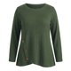 thumbnail image 5 of GRACIA Y GRANDEZA Blusas de Mujer Tallas Grandes con Botones, Dobladillo Cruzado, Cuello Redondo, Manga Larga, Texturizadas para Otoño e Invierno, Talla 1X Verde Militar, 5 of 7