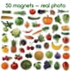 thumbnail image 2 of Set Magdum de 50 piezas con imanes decorativos de frutas y verduras para niños, 2 of 9