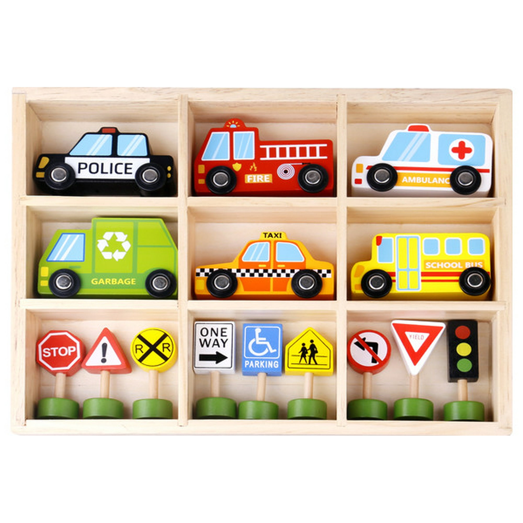 Tooky Toy - Transportation & Street Sign Set
