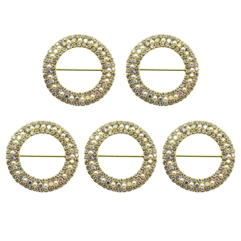 Bothyi - 5 Hebillas Redondas De Metal Con Reverso Plano Para Novia, Para Cinturón De Invitación, Cinta