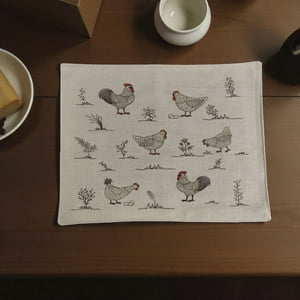 Wyj Hogar - Set 6 Individuales 35X45 De Lino Tela Repelente Al Agua Y Antimanchas Mod05