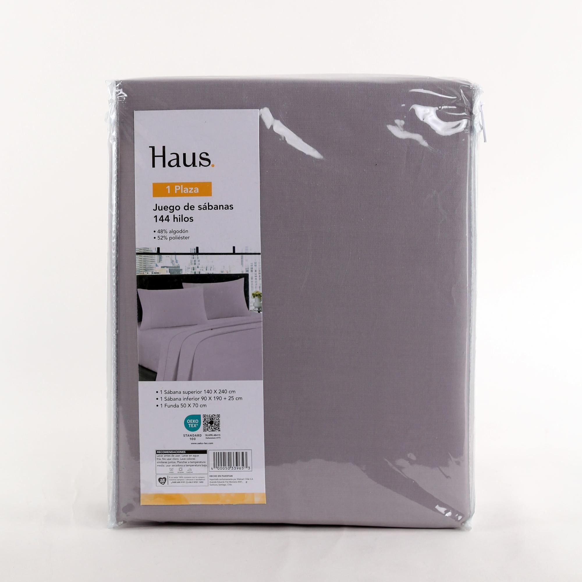 Haus - Juego De Sábanas 1 Plaza 144 Hilos Polycotton 52% - 48% Algodón