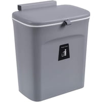 Wakeshome - Cubo De Basura Colgante Con Soporte De Gabinete De 9 Litros