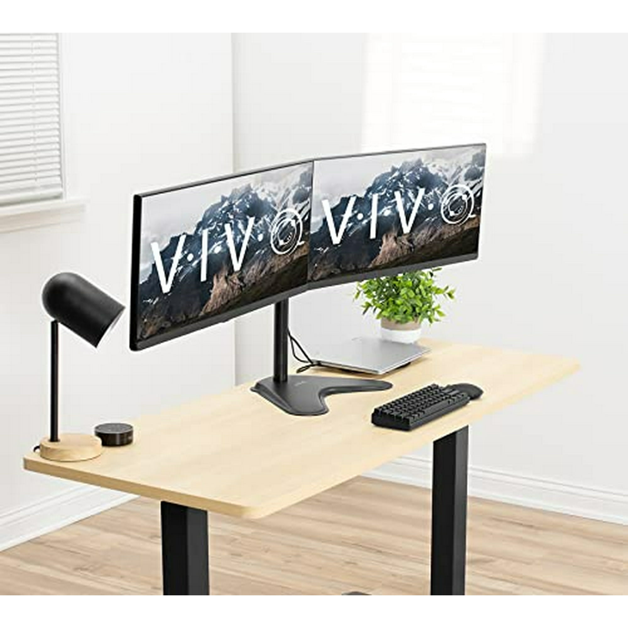 Monitor Vivo Dual De 13 A 30 Pulgadas, Soporte De Escritorio Totalmente Ajustable, Contiene 2 Pantallas Planas O Curvas, Stand-v102f