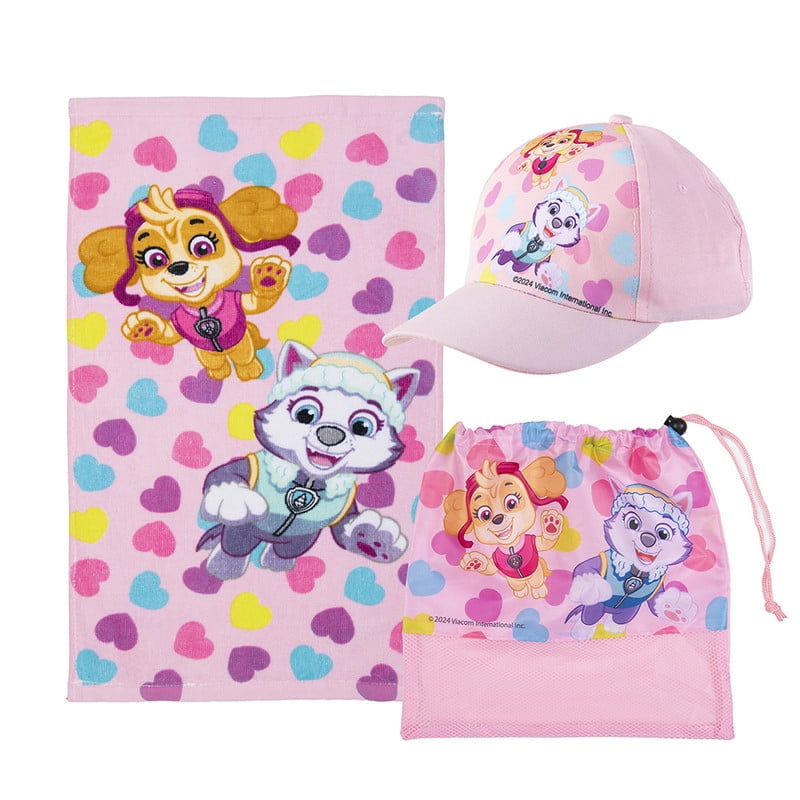 Paw Patrol Niña - Set Toa Bts 30x50+jockey+bolso Pwp Corazones
