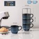 thumbnail image 3 of Juego de 4 tazas de café HASENSE 355 ml color azul marino con soporte, 3 of 7
