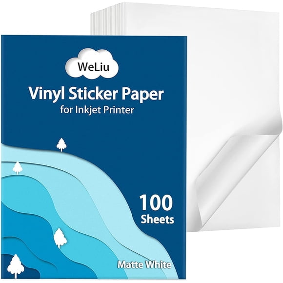 Papel para stickers WeLiu Mate blanco 100 hojas impermeable