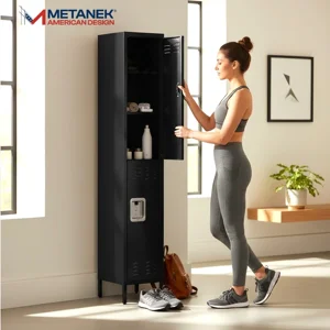 Recilock - Casillero Locker Metálico Black: 1 Cuerpo 2 Puertas - Sa-Sllf1X2