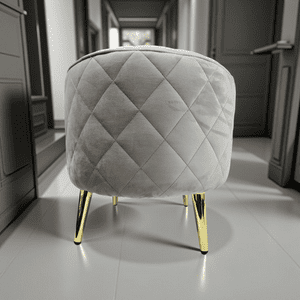 Muebles New - Puff Redondo New Beige Felpa