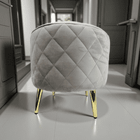 Muebles New - Puff Redondo New Beige Felpa