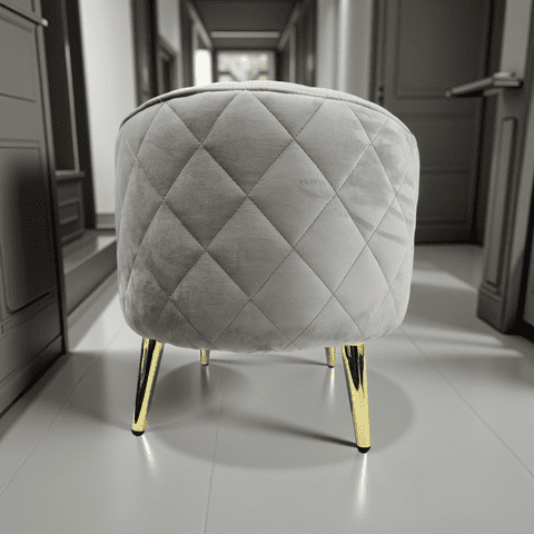 Muebles New - Puff Redondo New Beige Felpa