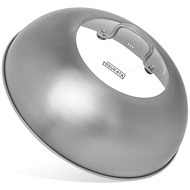 Tapa para wok YOSUKATA de acero inoxidable de primera calidad, 32,5 cm, con inserto de vidrio